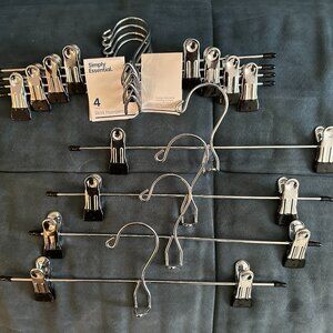 Two 4-packs (8) Simply Essential Home Skirts & Pants Hangers with Clips